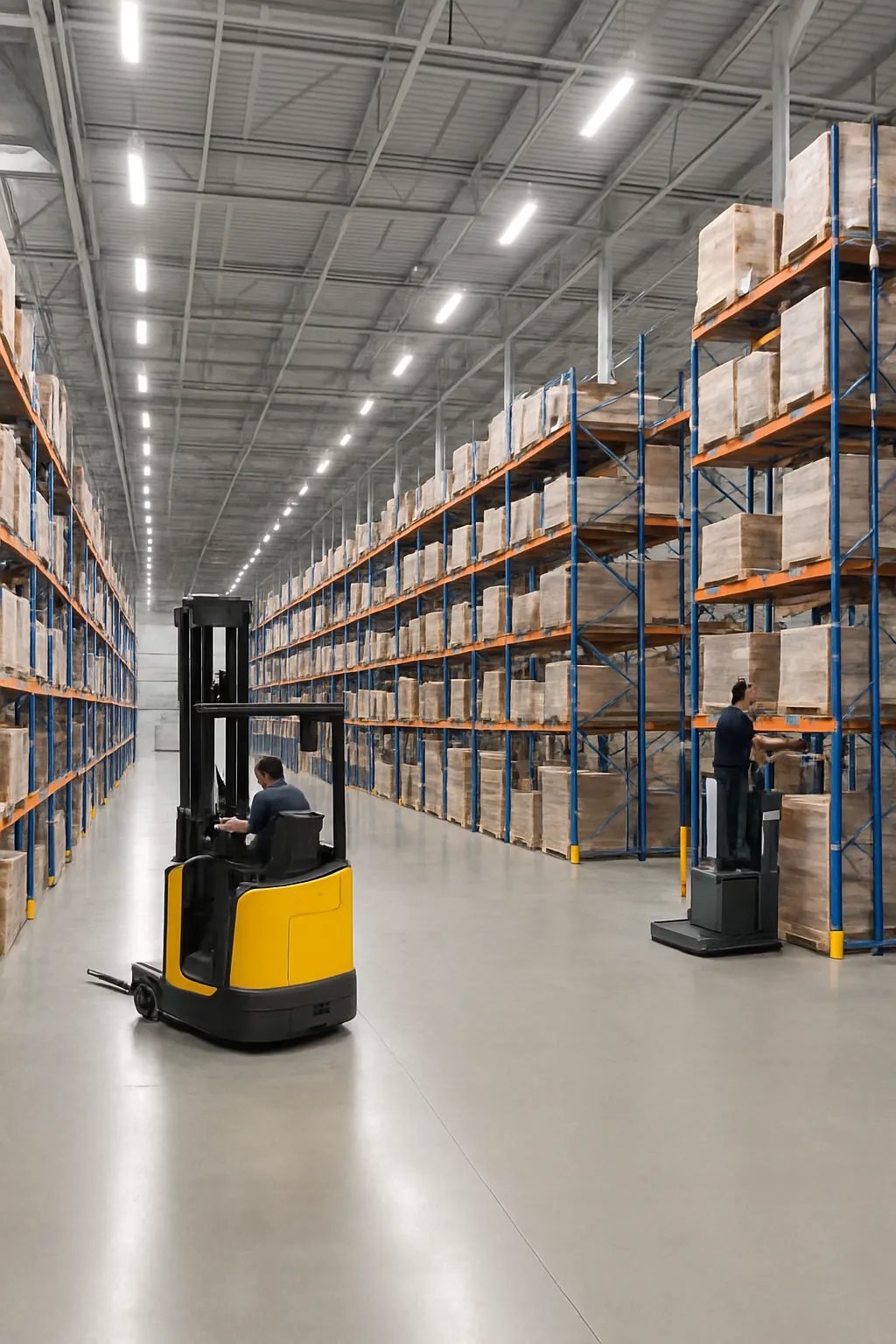 Future-ready warehouse with reach trucks order pickers and vertical racking
